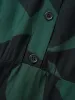 Plant Pocket Puff Sleeve Belt Ruffle Hem Button Up Dress sold by Bloomchic