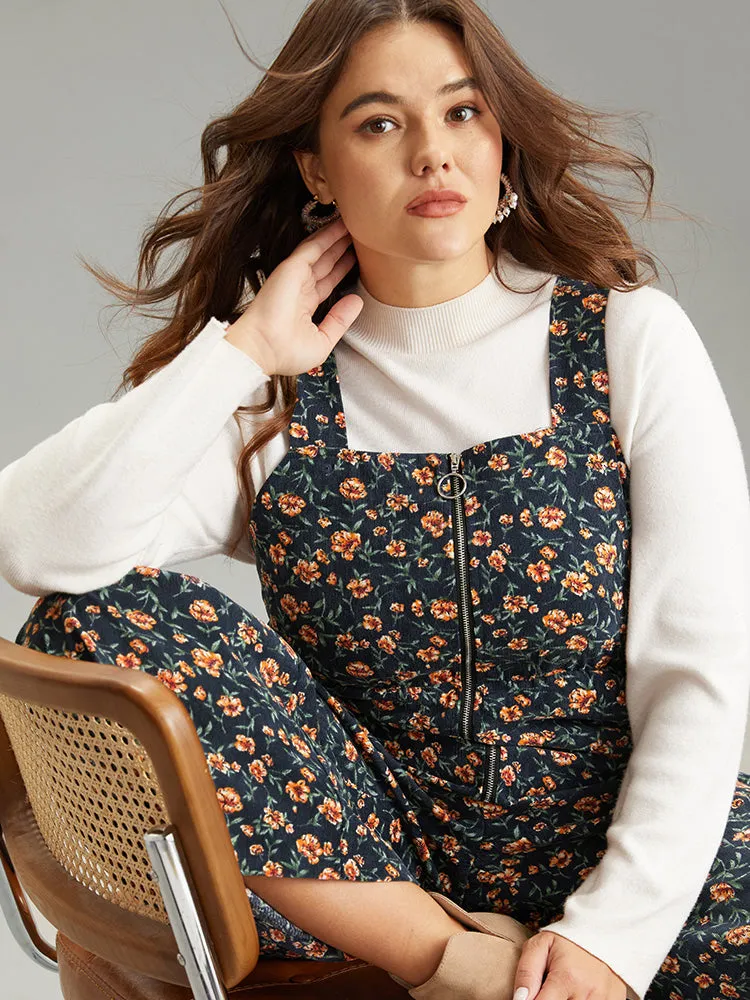 Ditsy Floral O Ring Zipper Corduroy Jumpsuit sold by Bloomchic product image thumbnail 5