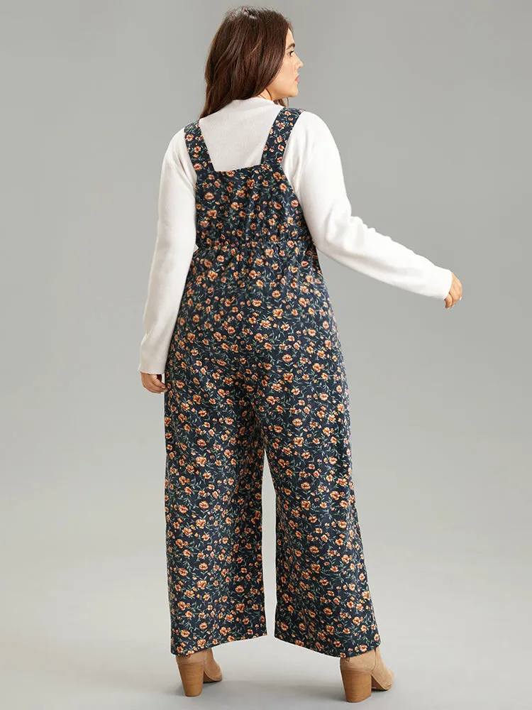 Ditsy Floral O Ring Zipper Corduroy Jumpsuit sold by Bloomchic product image thumbnail 4