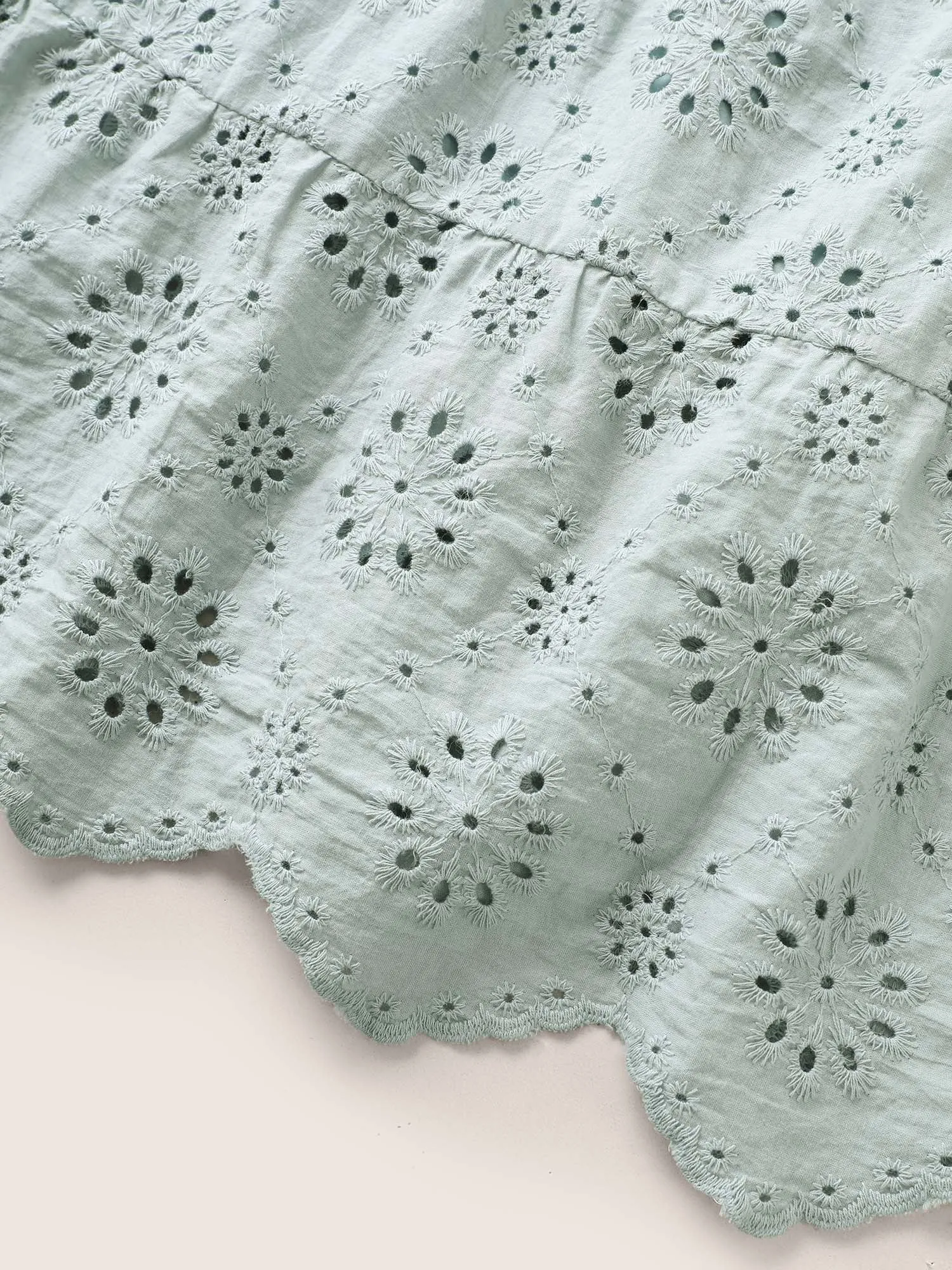 Plain Broderie Anglaise Flutter Sleeve Blouse sold by Bloomchic product image thumbnail 5