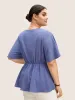 Plain Wrap Ruffle Sleeve Tie Knot Blouse sold by Bloomchic