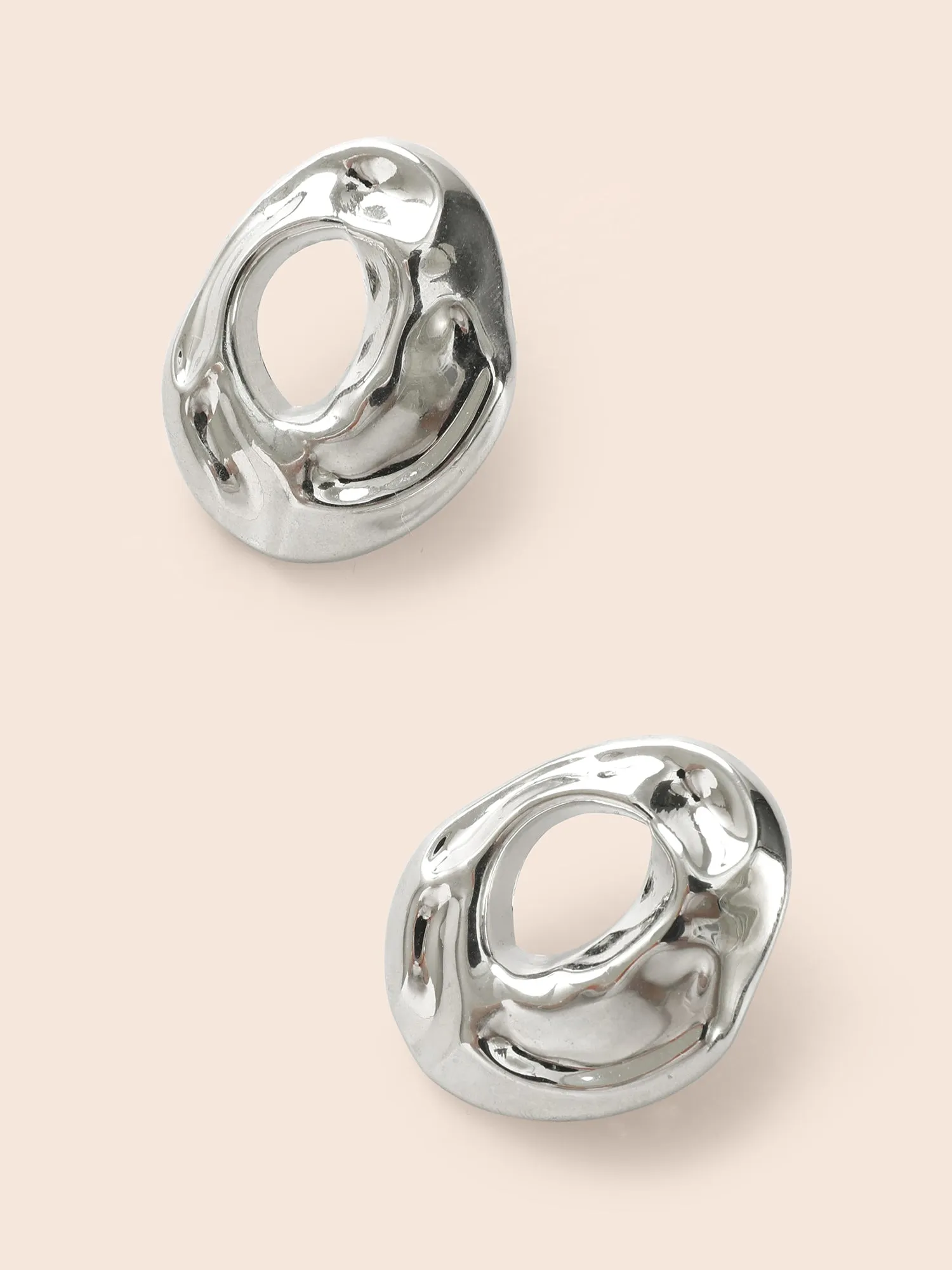 Metallic Textured Hoop Earrings sold by Bloomchic product image thumbnail 4