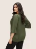 Solid Pleated V Neck Bell Sleeve T-shirt sold by Bloomchic