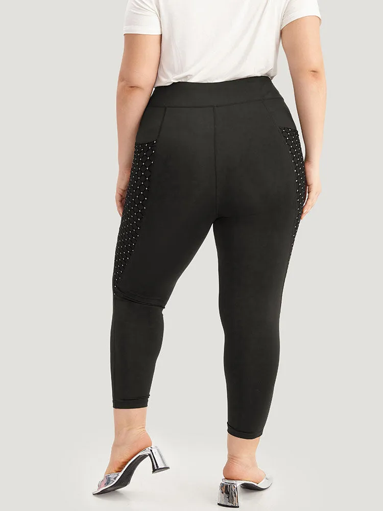 Patchwork Glitter Pocket Leggings sold by Bloomchic product image thumbnail 5