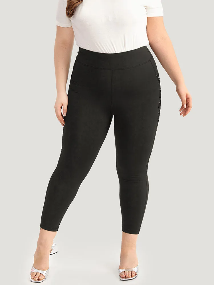Patchwork Glitter Pocket Leggings sold by Bloomchic product image thumbnail 2