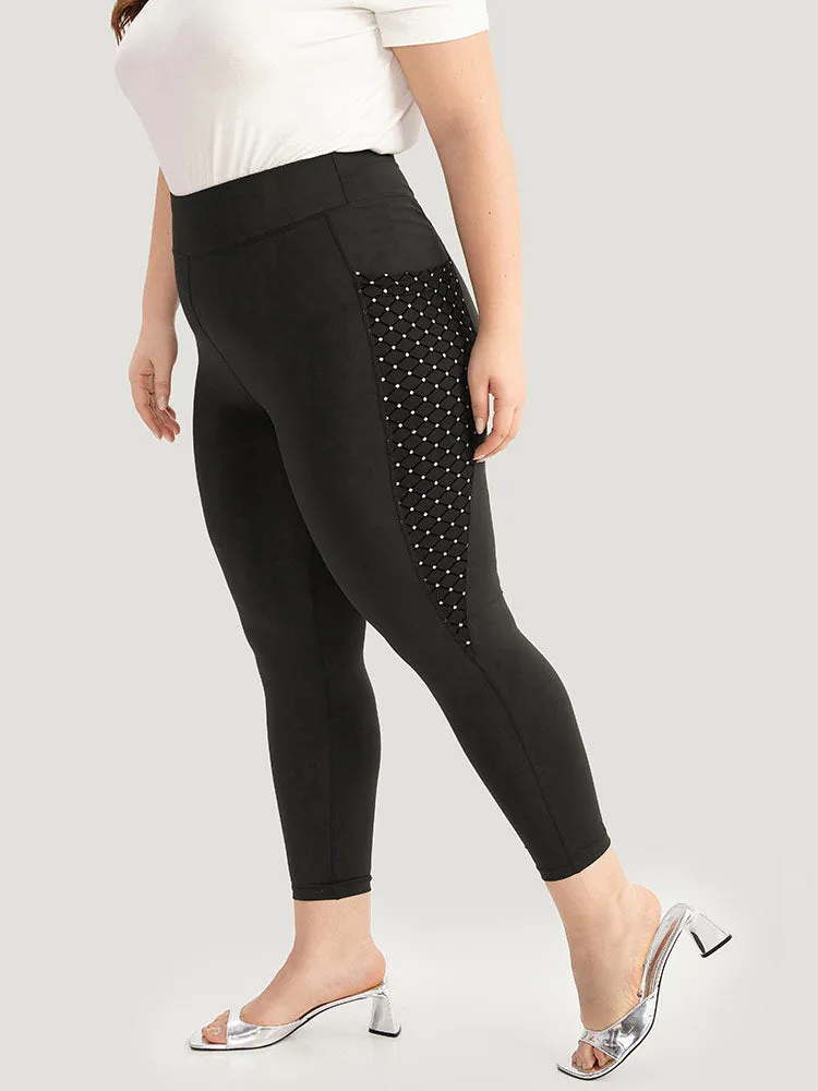 Patchwork Glitter Pocket Leggings sold by Bloomchic product image thumbnail 3