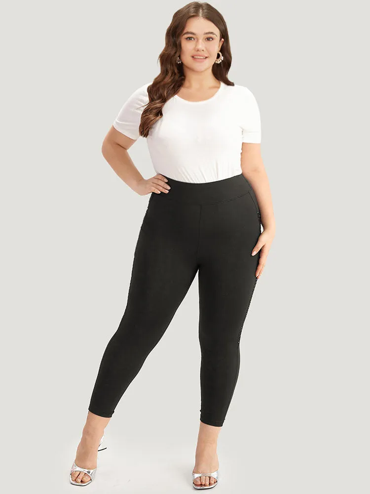 Patchwork Glitter Pocket Leggings sold by Bloomchic product image thumbnail 4