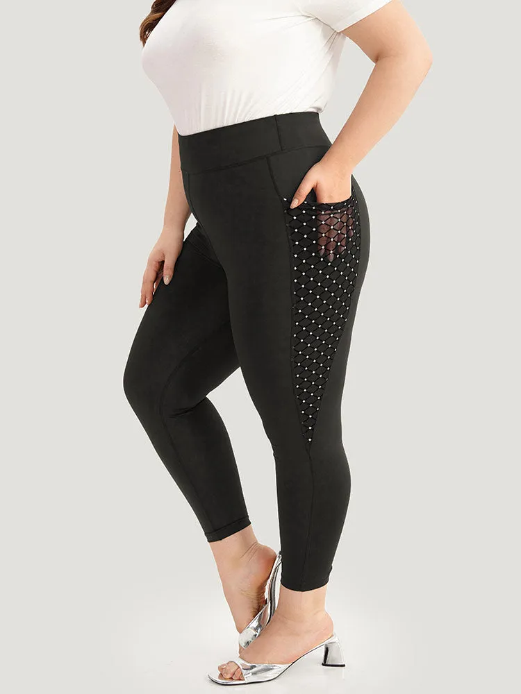 Patchwork Glitter Pocket Leggings sold by Bloomchic