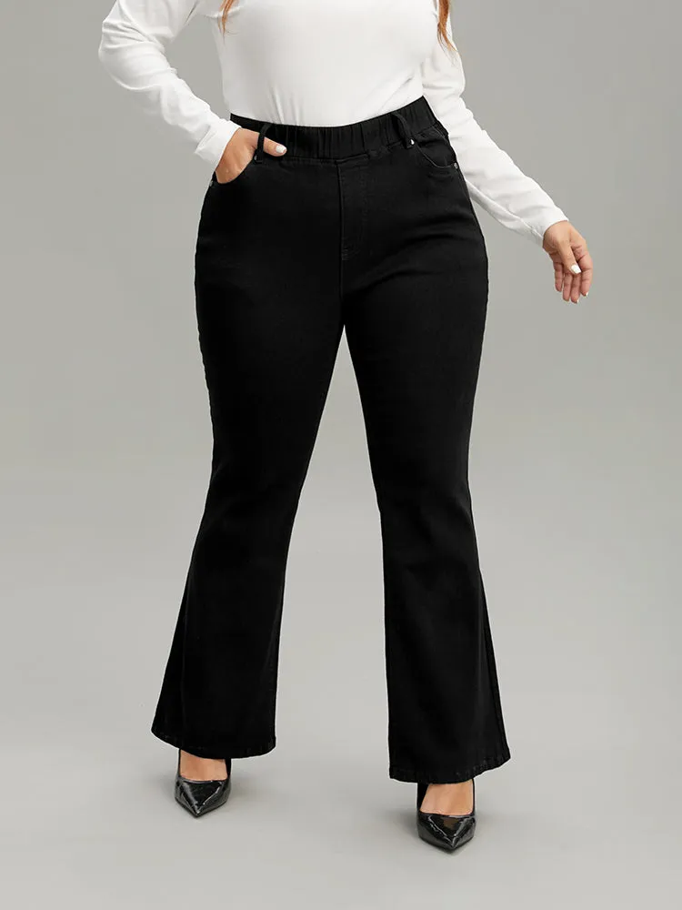 Black Wash Pocket Flare Leg Jeans sold by Bloomchic product image thumbnail 3