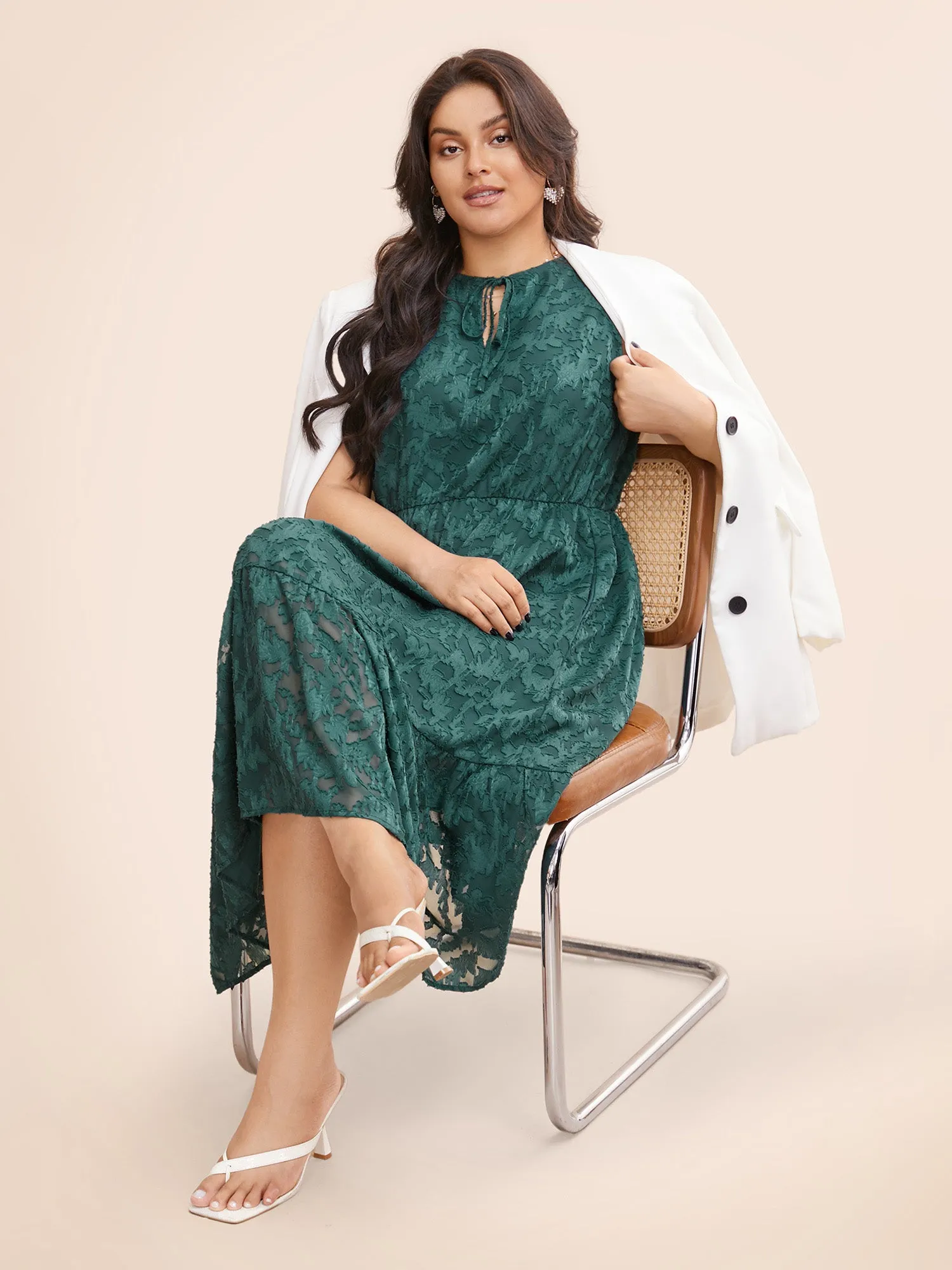 Texture Mesh Tie Knot Tank Dress sold by Bloomchic product image thumbnail 2