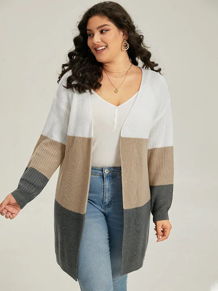 Colorblock Contrast Open Front Cardigan sold by Bloomchic product image thumbnail 4