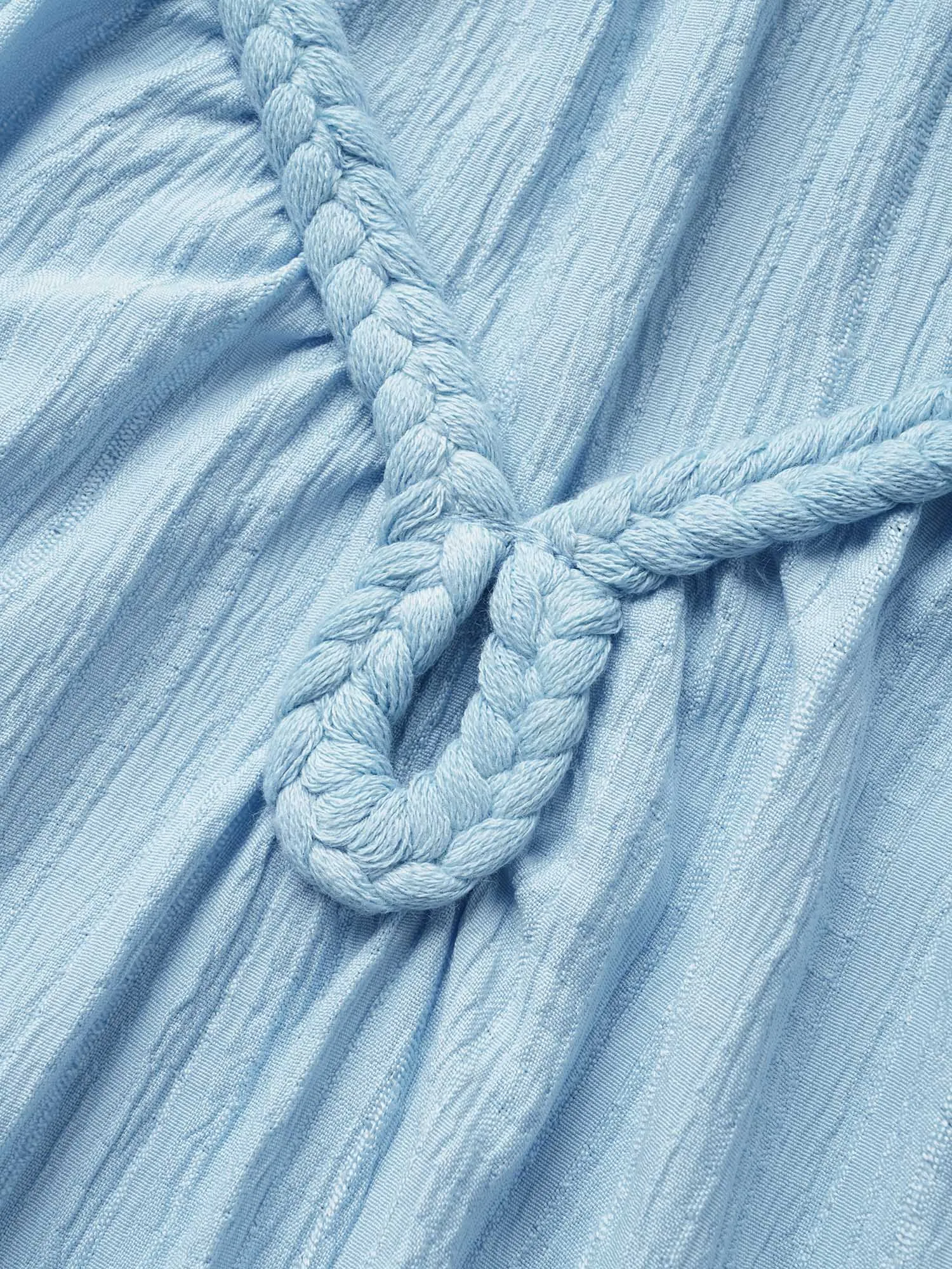 Plain Textured Woven Ribbon Keyhole Blouse sold by Bloomchic product image thumbnail 5