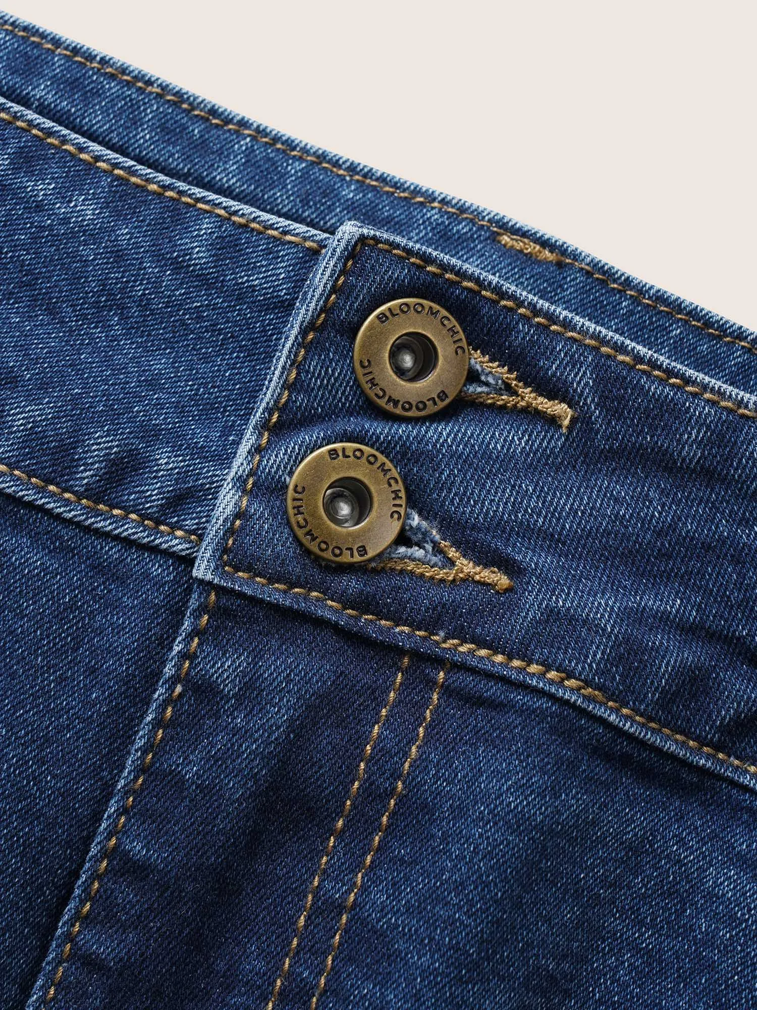 Dark Wash Split Back Bodycon Denim Skirt sold by Bloomchic product image thumbnail 5