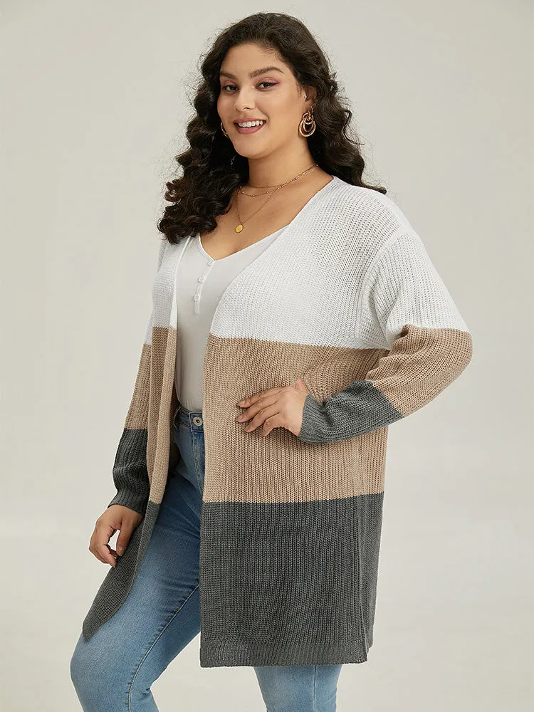 Colorblock Contrast Open Front Cardigan sold by Bloomchic product image thumbnail 5