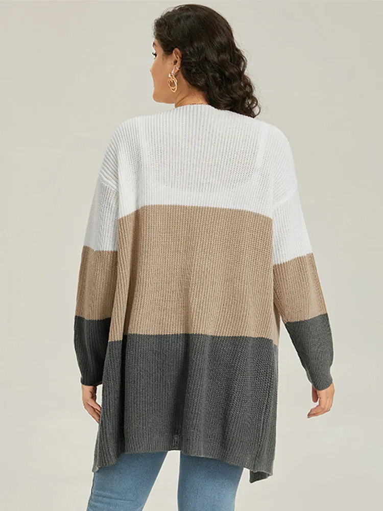 Colorblock Contrast Open Front Cardigan sold by Bloomchic product image thumbnail 2