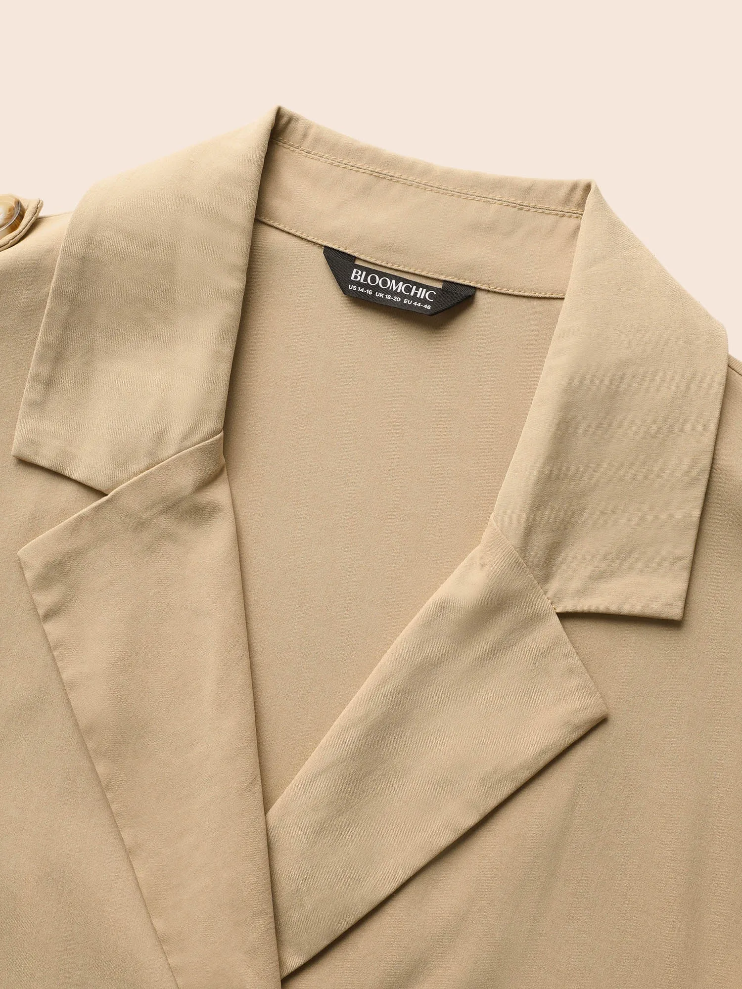 Suit Collar Plain Belted Midi Dress sold by Bloomchic product image thumbnail 5