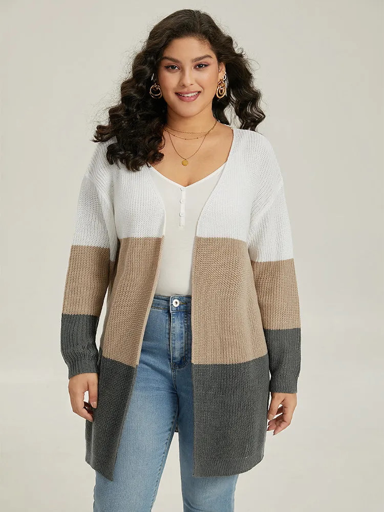 Colorblock Contrast Open Front Cardigan sold by Bloomchic product image thumbnail 3