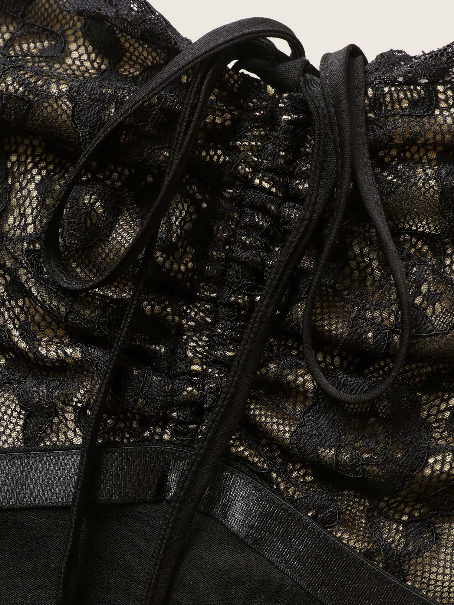 Crochet Lace Tie Knot Shirred Maxi Dress sold by Bloomchic product image thumbnail 5