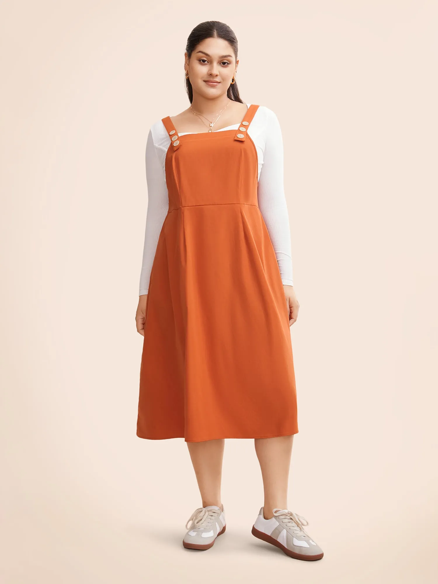 Suspender Skirt Style Midi Dress sold by Bloomchic product image thumbnail 3