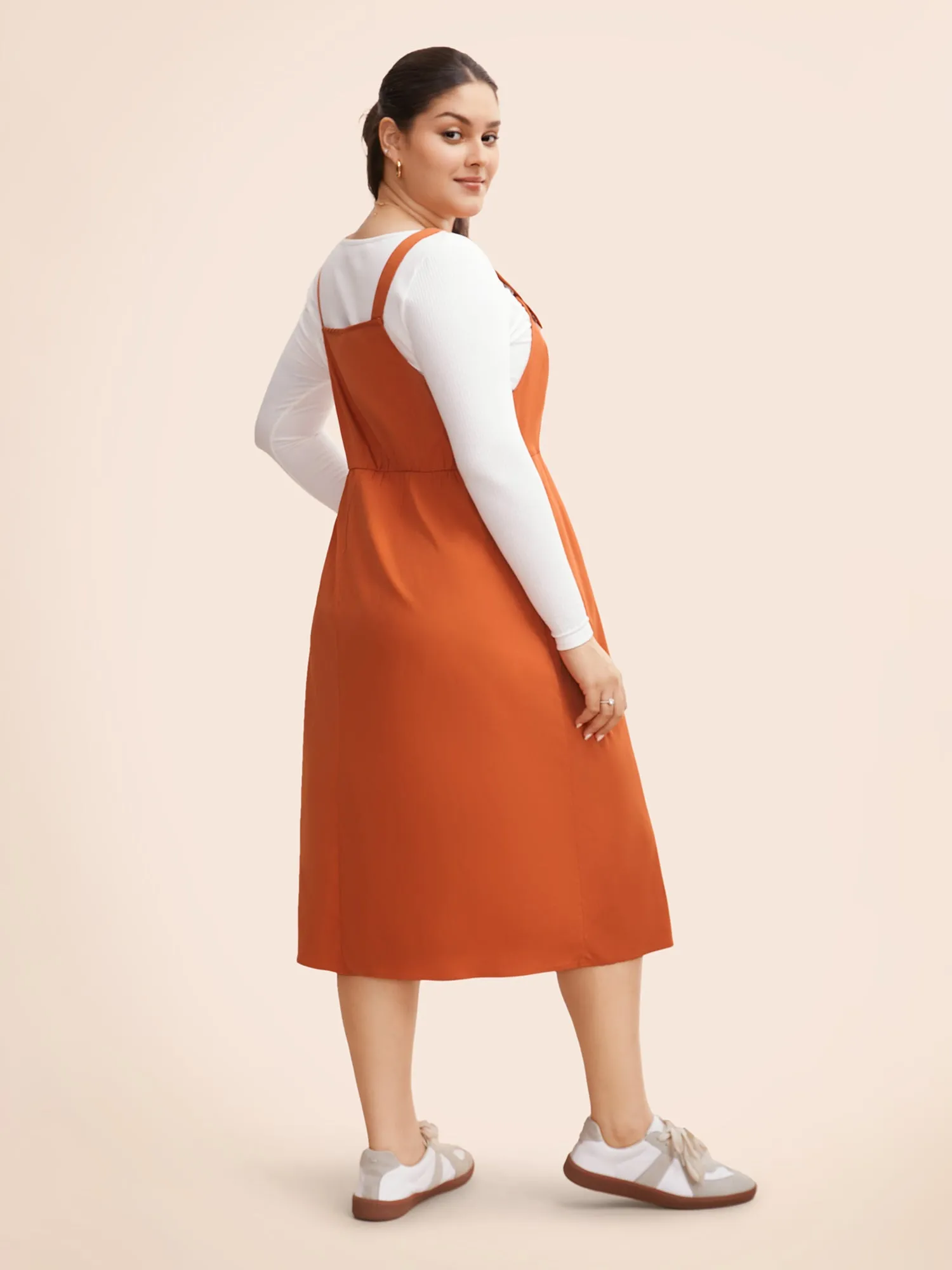 Suspender Skirt Style Midi Dress sold by Bloomchic product image thumbnail 4