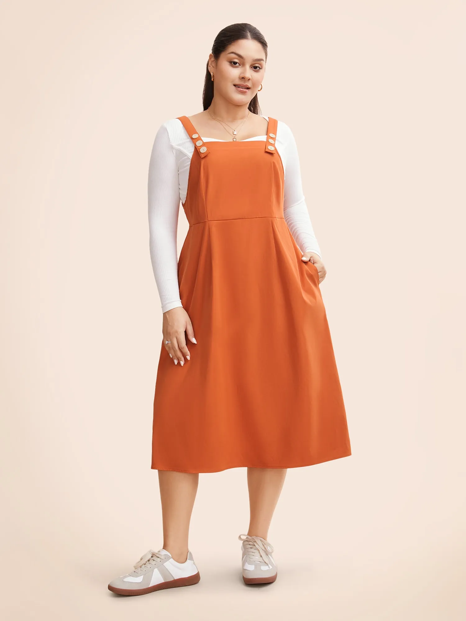 Suspender Skirt Style Midi Dress sold by Bloomchic