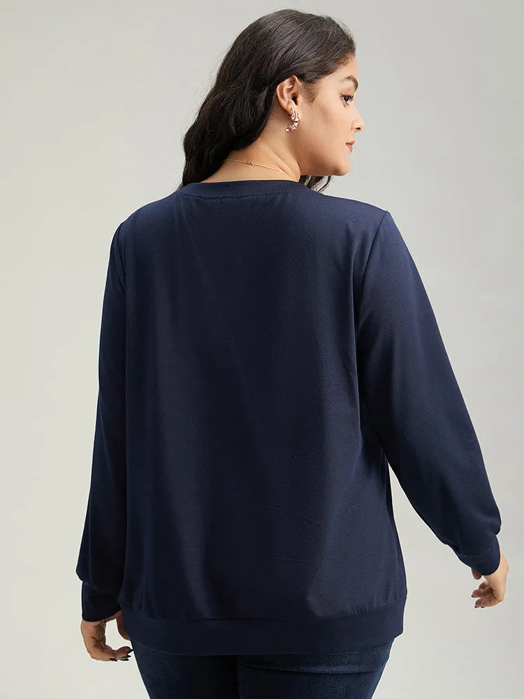 Sequin Bowknot Embroidered Sweatshirt sold by Bloomchic product image thumbnail 2