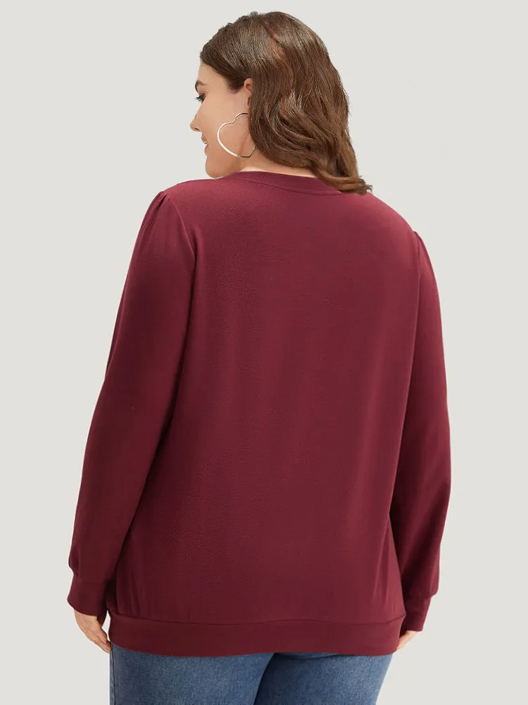 Plain Eyelet Lace Crew Neck Sweatshirt sold by Bloomchic product image thumbnail 5