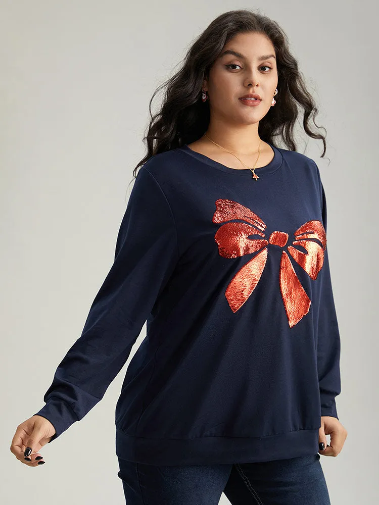Sequin Bowknot Embroidered Sweatshirt sold by Bloomchic product image thumbnail 4