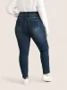 Dark Wash High Rise Double Breasted jeans sold by Bloomchic