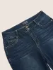 Dark Wash High Rise Double Breasted jeans sold by Bloomchic