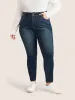 Dark Wash High Rise Double Breasted jeans sold by Bloomchic