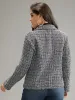 Gingham Texture Lapel Collar Metal Detail Jacket sold by Bloomchic