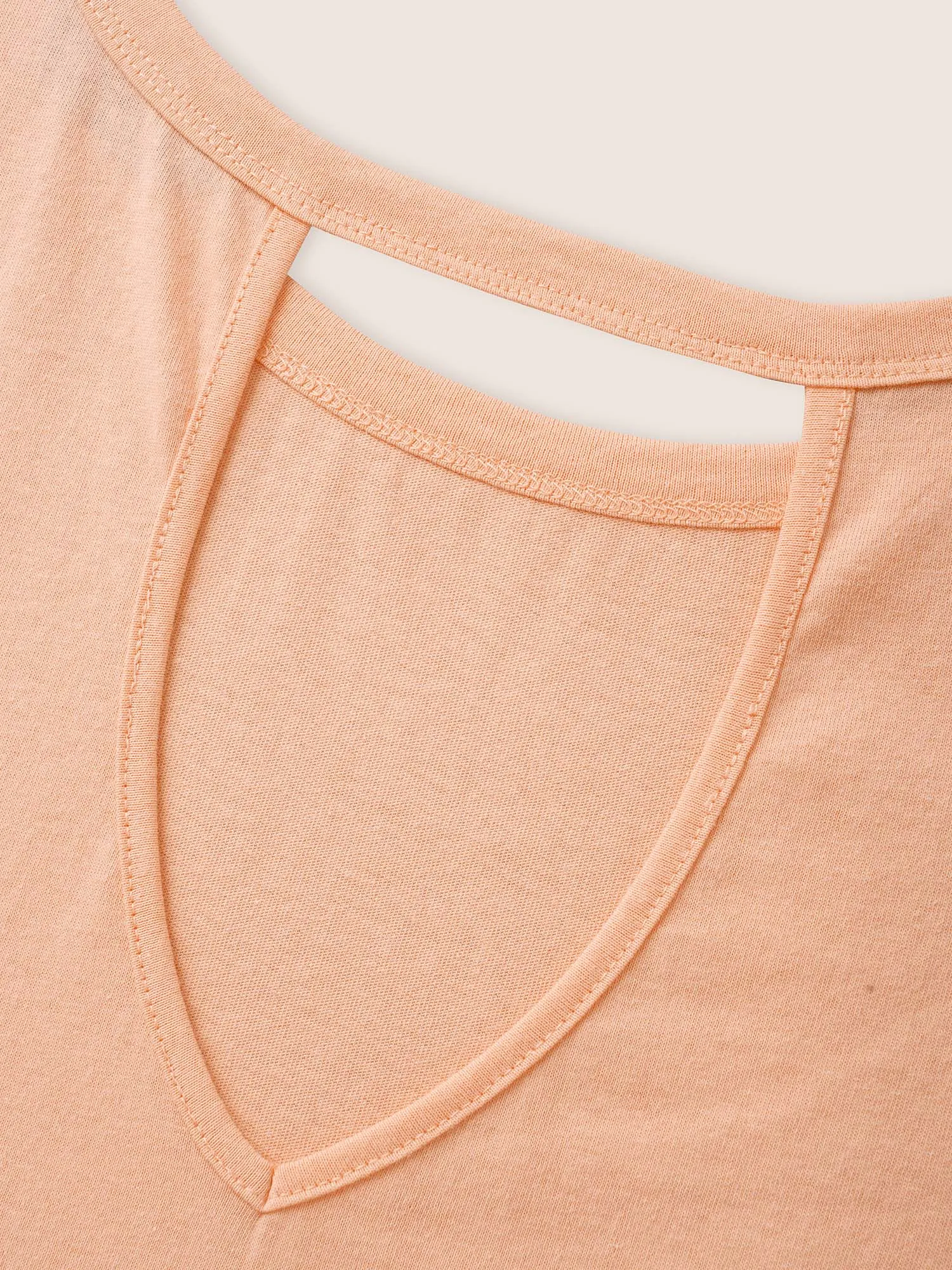 Cotton Round Neck Back Cut Out T-shirt sold by Bloomchic product image thumbnail 5