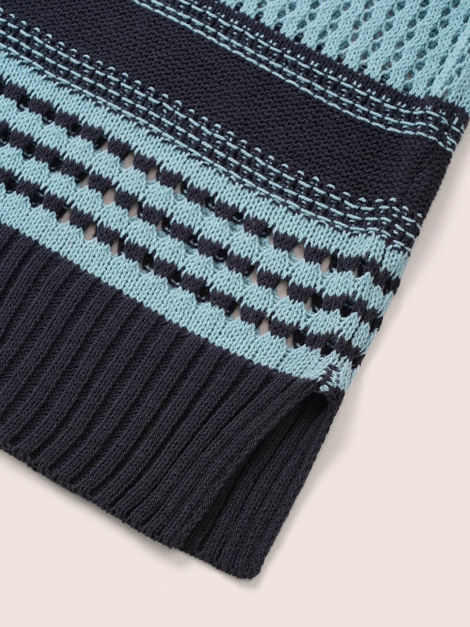 Striped Colorblock Patchwork Split Side Pullover sold by Bloomchic product image thumbnail 5