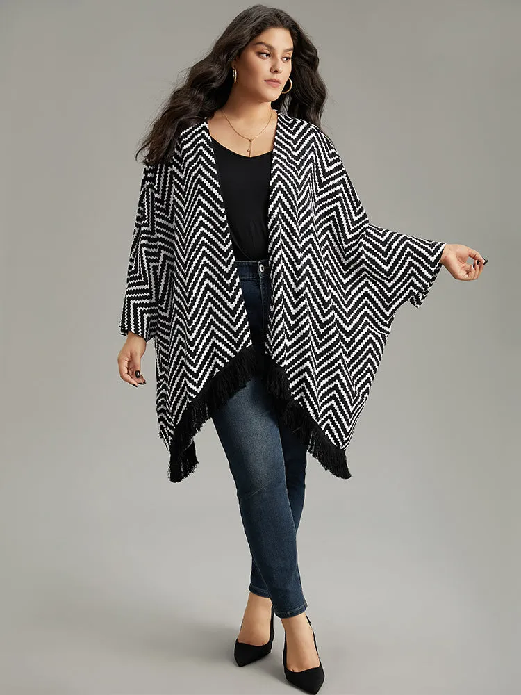 Halloween Geometric Tassel Trim Dolman Sleeve Kimono sold by Bloomchic product image thumbnail 4