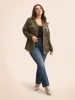 Solid Flap Pocket Drawstring Jacket sold by Bloomchic