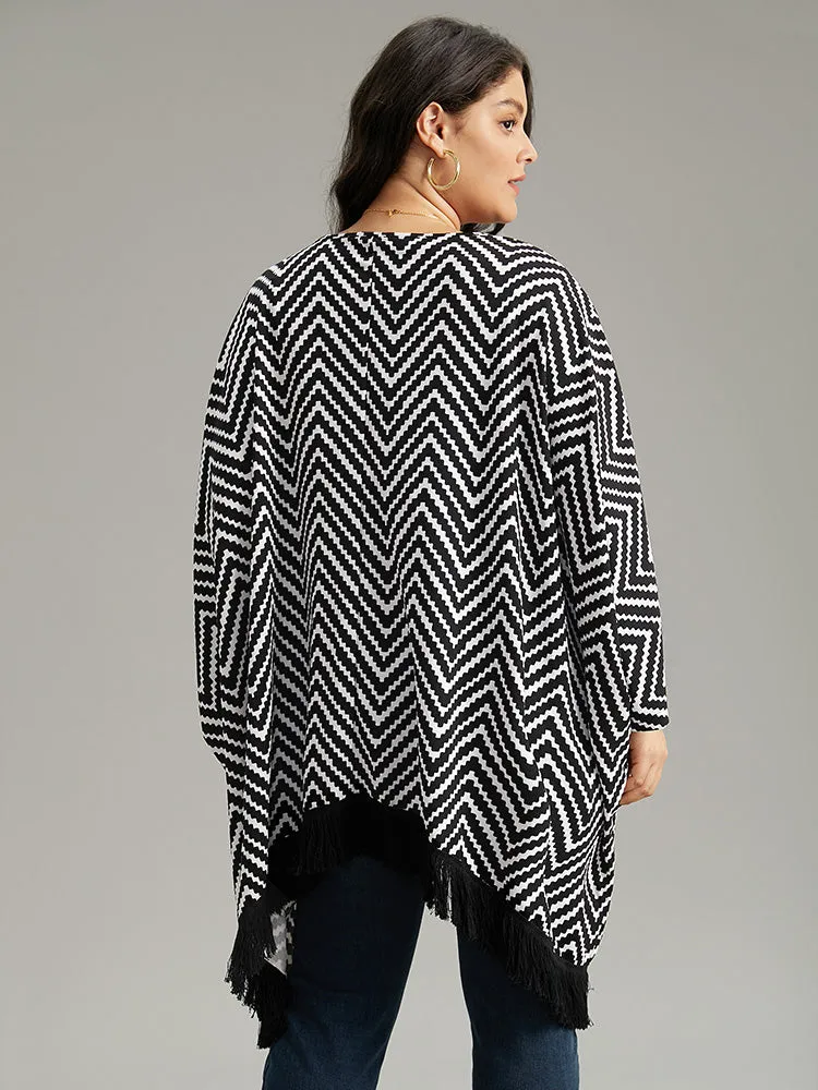 Halloween Geometric Tassel Trim Dolman Sleeve Kimono sold by Bloomchic product image thumbnail 2