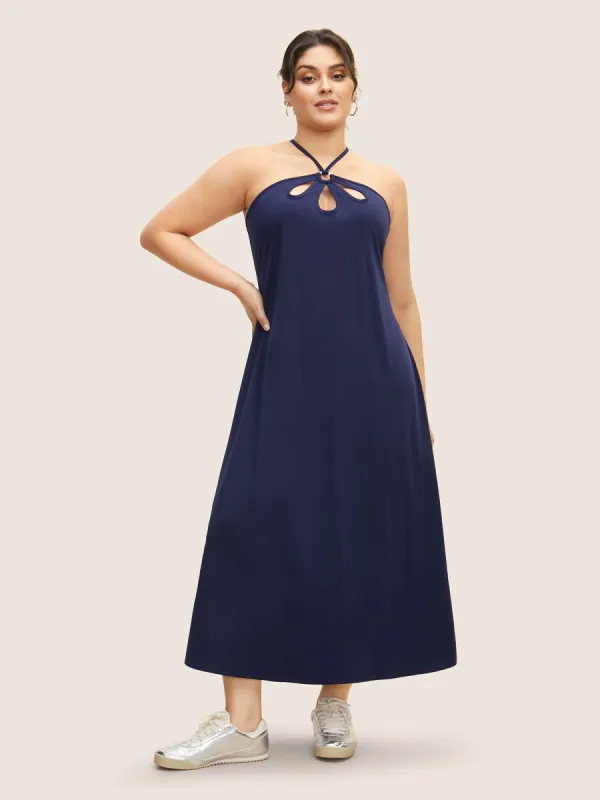 Solid Cut Out Split Side Maxi Dress sold by Bloomchic