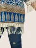 Boho Print Lace Panel Patchwork Tassel Trim Kimono sold by Bloomchic