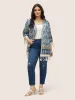 Boho Print Lace Panel Patchwork Tassel Trim Kimono sold by Bloomchic