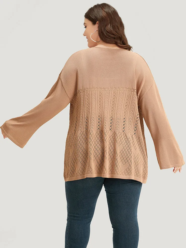 Geometric Hollow Out Button Up Cardigan sold by Bloomchic product image thumbnail 2