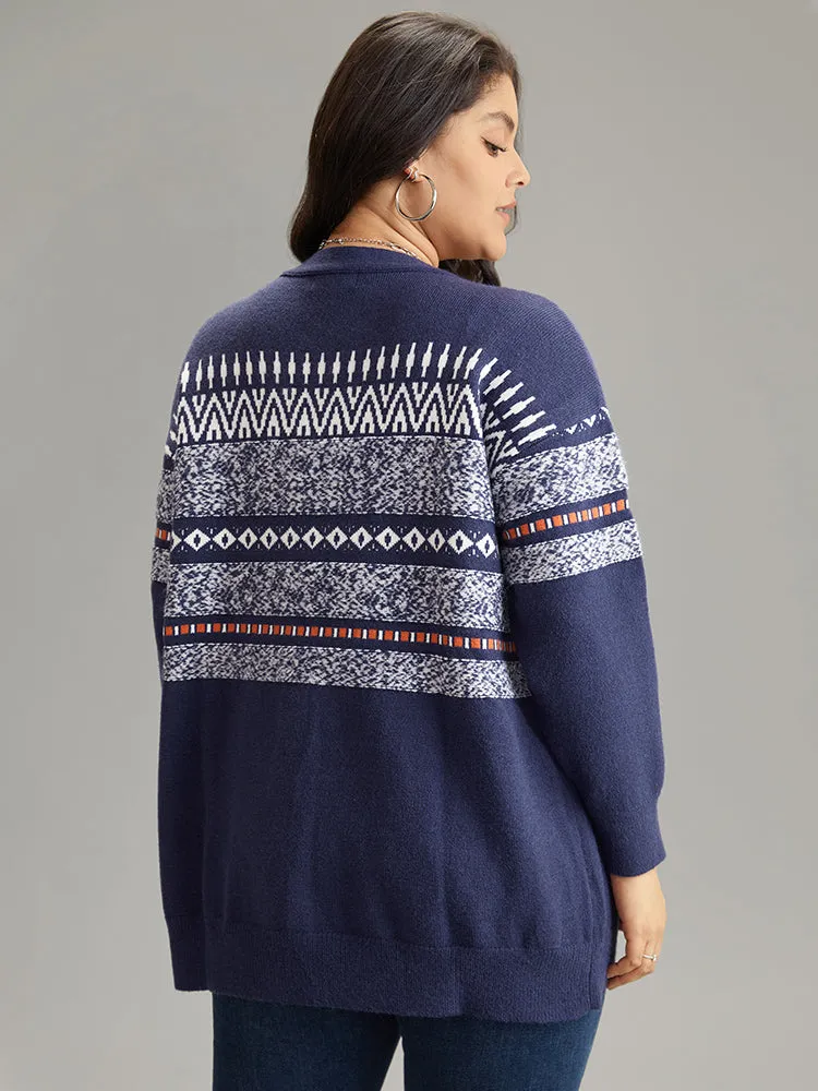 Anti-Pilling Bandana Print Open Front Cardigan sold by Bloomchic product image thumbnail 2