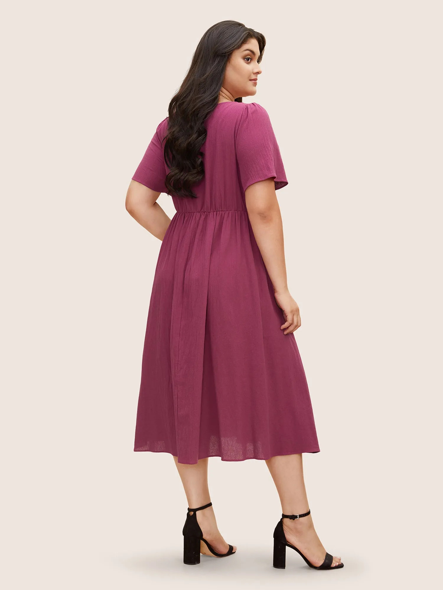 Cotton Square Neckline Midi Dress sold by Bloomchic product image thumbnail 4