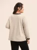 Notched Rib Knit Contrast Trim Sweatshirt sold by Bloomchic