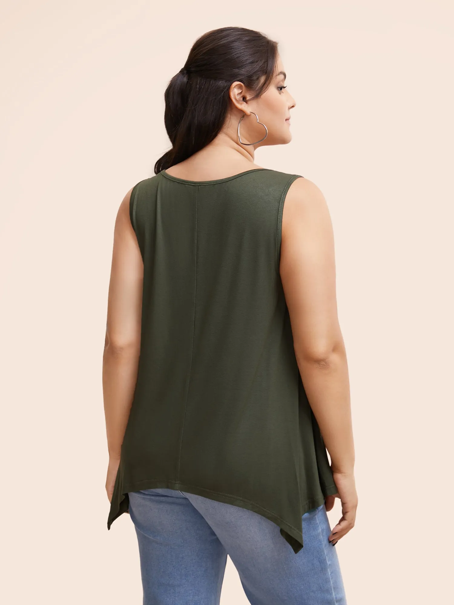 Solid Gathered Hanky Hem Tank Top sold by Bloomchic product image thumbnail 3