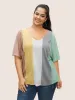 Contrast Waffle Knit Dolman Sleeve T-shirt sold by Bloomchic
