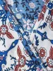 Boho Print Surplice Neck Belted Dress sold by Bloomchic