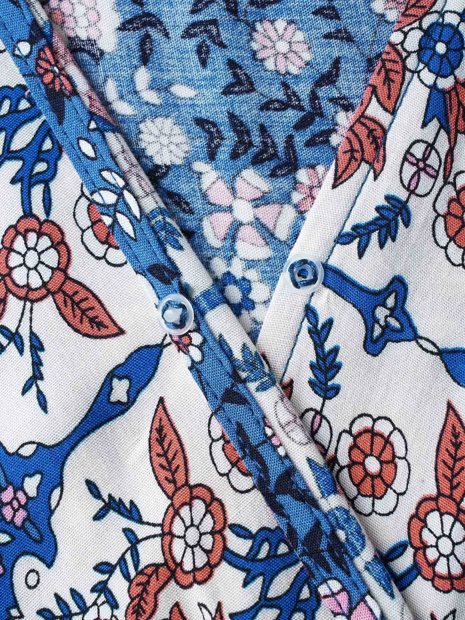 Boho Print Surplice Neck Belted Dress sold by Bloomchic product image thumbnail 5