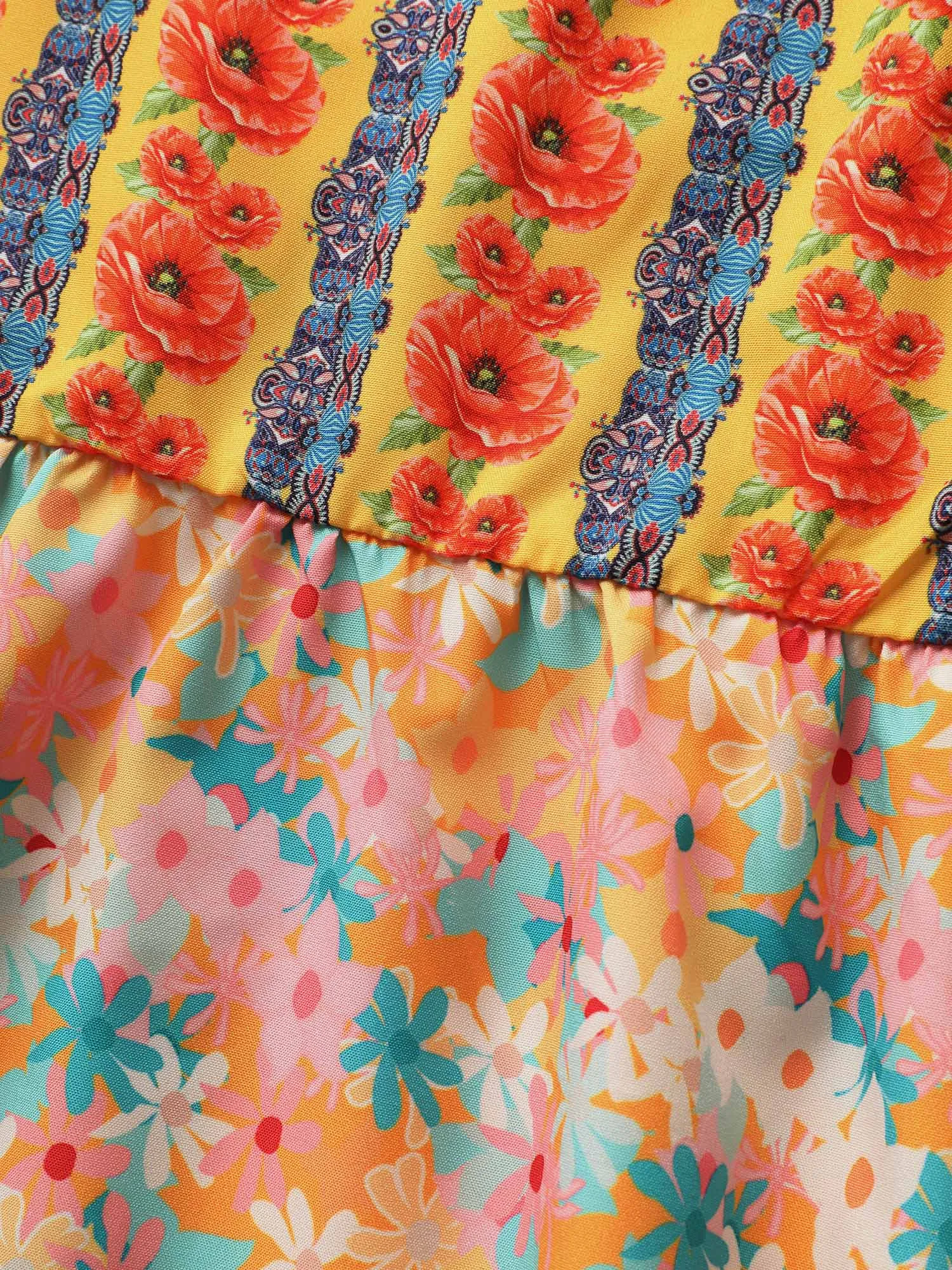 Boho Print Elastic Waist Split Hem Dress sold by Bloomchic product image thumbnail 5