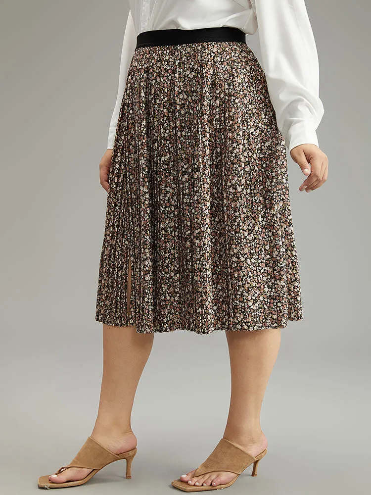 Ditsy Floral Elastic Waist Midi Skirt sold by Bloomchic product image thumbnail 3
